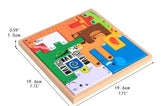 Extrokids 3D  Wooden  Jigsaw Animal Puzzles Cube Toy For Chindren - EKT1935